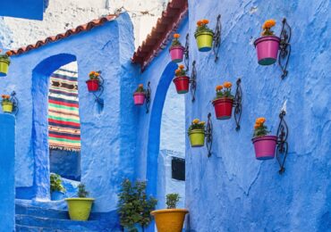 Blue coloured medina in Chefchaouen, Morocco.